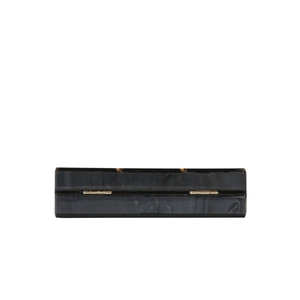 Elegant rectangular marble pattern clutch with luxury gold-tone metal hinges for women