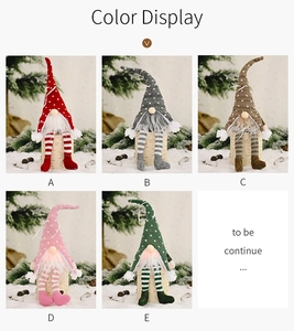 Collection of five colorful knitted Christmas gnomes with striped legs and pointed hats