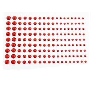 Vibrant red acrylic rhinestones for eye and face makeup decoration in various sizes