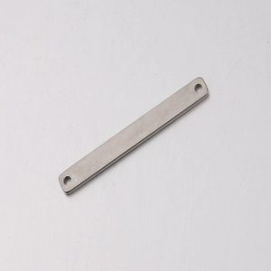 Polished stainless steel rectangular bar connector with double holes for DIY jewelry
