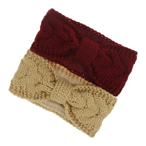 Close-up of cable-knit texture and soft fleece lining on winter headbands for women
