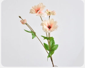 Detailed close-up of pink silk ranunculus petals with realistic gradient texture