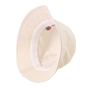 Chapeau bob en coton beige avec broderie champignon, chapeau de soleil élégant pour femme