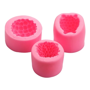 Lot de trois moules en silicone rose en forme de mouton pour fondant 3D et plâtre décoratif