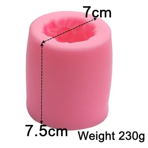 3D cylinder sunflower silicone mold for candles and soaps, 7cm diameter and 7.5cm height