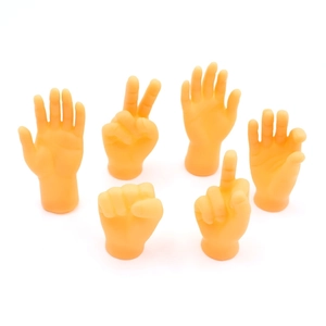 Set of 6 soft PVC mini finger puppets with various gestures for cat interaction and fun