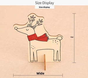 Detailed size display of a DIY wooden reindeer Christmas ornament with red scarf