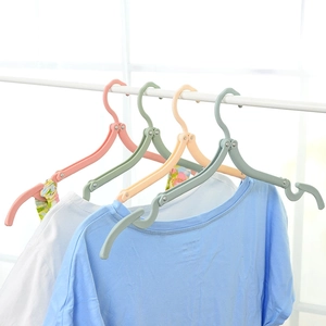 Portable Folding Clothes Hangers Plastic Space Saving Multifunctional Travel Business Trip Laundry Drying Rack Macaron Color