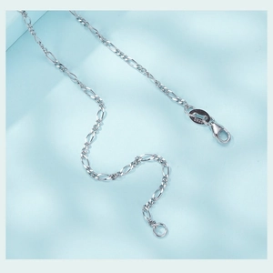 Dettaglio della catena barbazzale in argento sterling S925 con chiusura a moschettone