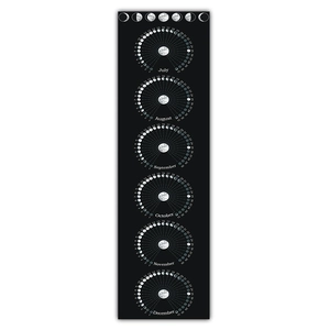 Macro detail of 2025 lunar calendar wall hanging showing July to December moon phases