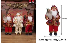 Detail of 24-inch standing Santa figurines with festive clothing and 60cm dimensions