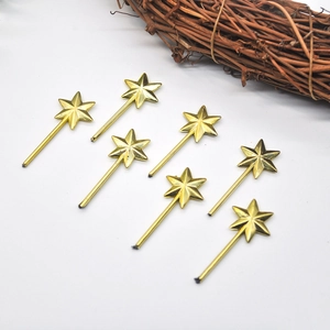 Golden hexagram star wands for Christmas decoration and DIY party accessory