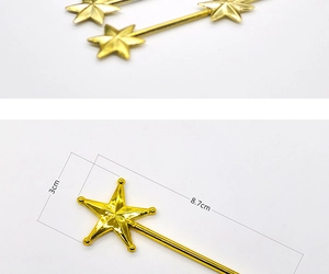 Detailed size chart for 3cm gold star wand accessories for DIY Christmas decorations