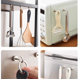 Strong magnetic hooks with round base and J-hook for versatile kitchen and home storage