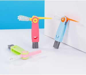 3-in-1 multifunctional cleaning brushes for bottle caps and gaps in three vibrant colors