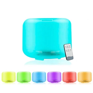 Ultrasonic aroma diffuser with colorful LED lights and remote control functionality
