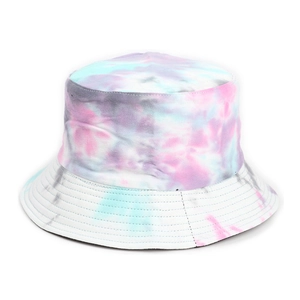 Unisex colorful tie-dye graffiti bucket hat for sun protection in spring and summer