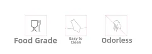 Food-grade silicone bunny mold features easy-to-clean and odorless material icons