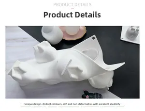Detail of flexible rabbit silicone mold showing its soft and elastic texture for baking