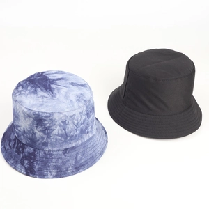 Bobs réversibles en coton avec motif tie-dye et noir uni pour protection solaire et style