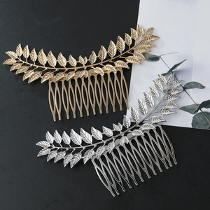 Elegant gold and silver leaf hair combs for women in Greek goddess vintage style