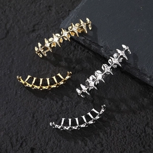 Ensemble de Grillz à Dents Étoile Hip Hop Pavé de Strass Bijoux de Dents en Cuivre Plaqué Or Argent pour Hommes Femmes Fête