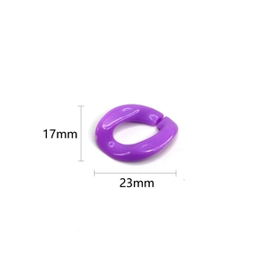 Purple acrylic 23mm x 17mm oval link chain connector for eyewear and DIY jewelry
