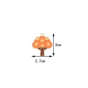 Cartoon orange tree pendant dimensions showing 3cm height and 2.7cm width detail