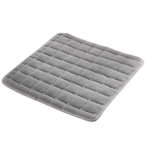 Gray quilted flannel chair cushion with soft plush square texture for office or car use
