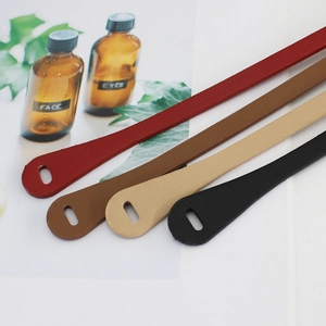 Slim PU leather knotted waist belts for women in red, brown, khaki and black colors