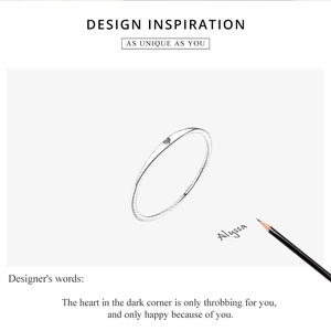 Schizzo di design per anello in argento S925 con motivo a cuore e incisione Alyssa unica
