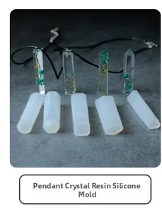 DIY crystal resin silicone molds for earrings with dried flower pendant samples
