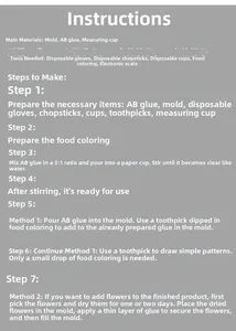 Detailed step-by-step guide for DIY silicone resin mold with 3:1 ratio mixing instructions