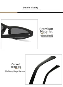 Detailed macro view of black sunglasses featuring metal stud accents and ergonomic temples