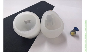 Detail of bunny and cartoon character silicone molds for DIY baking and desserts