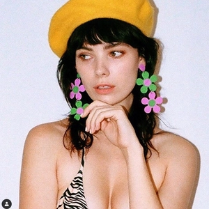Acrylic Flower Drop Earrings Double Layer Five Petal Sun Flower Retro Contrast Color Statement Jewelry For Women Girl