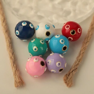 18K vergulde Turkse boze oog emaille kralen voor DIY sieraden maken in diverse kleuren