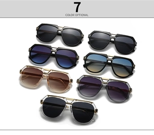 Detailed collection of pilot sunglasses featuring seven gradient lens color options