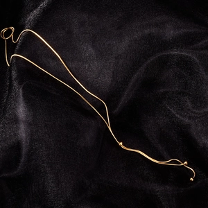 Adjustable rose gold snake chain bow necklace with sliding bead for women