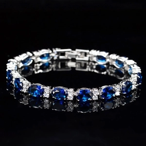 Tennis Bracelet For Women Elegant Oval AAA Cubic Zirconia Copper Gold Plated Wedding Party Jewelry Fashion Accessories
