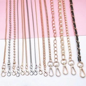 Assorted gold and silver replacement bag chains with lobster clasps for crossbody purses