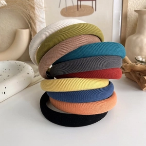 Padded Headband Cloth Knitted Fabric Hairband For Women High Top Retro Candy Color Minimalist Hair Accessories