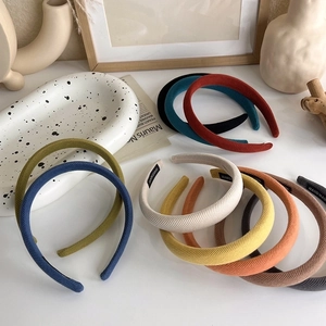 Minimalist high-top corduroy headbands in diverse candy colors for elegant women styling