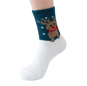 Weihnachten kuschelige Korallenfleece Socken warme dicke Wintersocken für Damen warme Haussocken