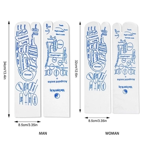 Reflexology acupoint socks for men and women with English foot massage chart printing