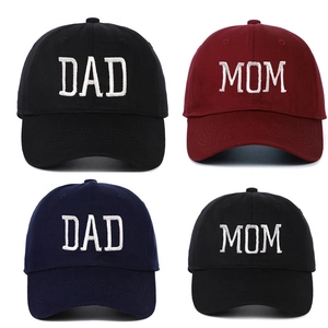 Mom Dad Letter Embroidery Cotton Baseball Cap Adjustable Retro Sports Casual Sun Hat For Men Women