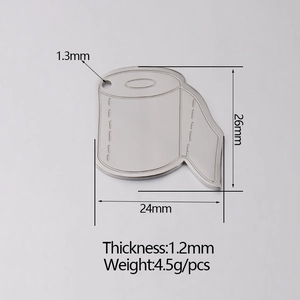 Polished mirror stainless steel toilet paper pendant charm 26mm x 24mm for DIY jewelry