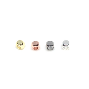 Massive quadratische 14k Gold Spacer Perlen in Gold Roségold Silber und Schwarz für DIY