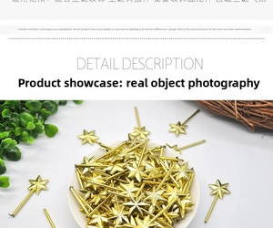Close-up of gold electroplated star wands for Christmas DIY decorations in a white bowl