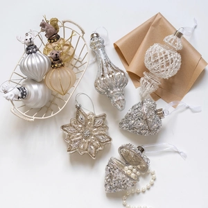 Christmas Ornaments Hanging Pendants Glass Resin Animal Squirrel Elk Heart Jewelry Box Sparkling Glitter Holiday Tree Decor